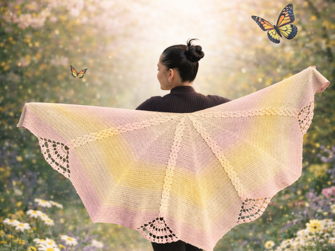 Häkelanleitung Tuch Butterfly – mit Häkelschrift