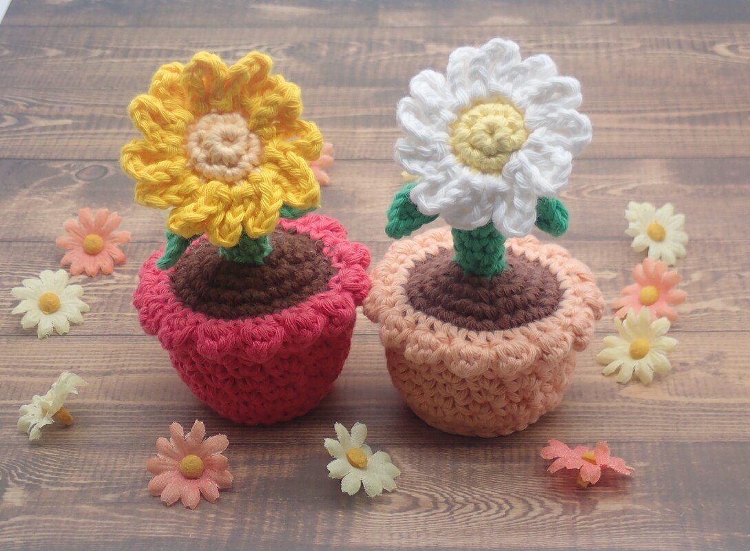 Daisy & Marigold in a Flower Pot- PDF Crochet Pattern - Image 3