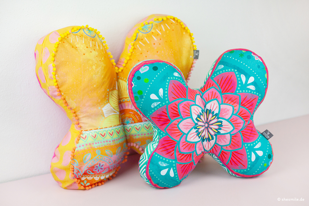 Schmetterlingskissen "Steffi" (Nähanleitung und Schnittmuster in 2 Größen)