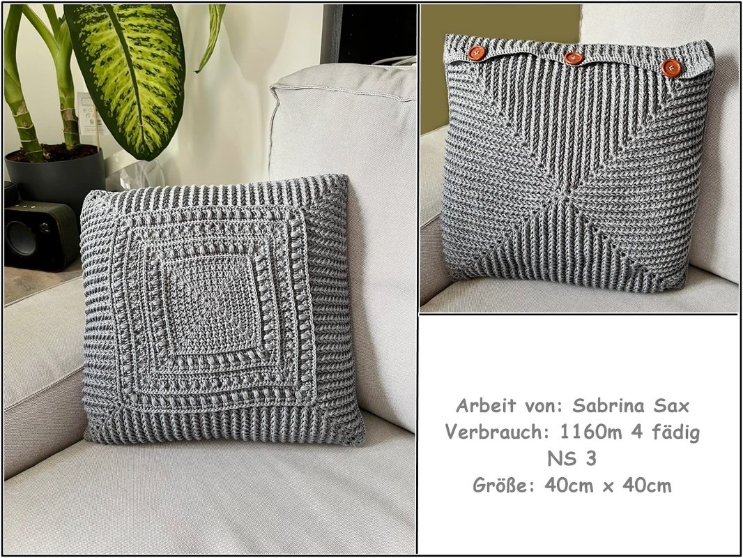 Häkelanleitung Kissenbezug/ Kissen Hypnotic - Bild 9