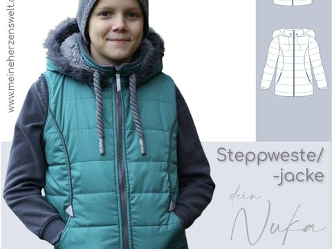 Steppweste/ Jacke Kinder – E-Book Schnittmuster Gr. 134-176 – Nuka Teens