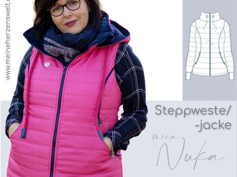 Steppweste/ Jacke Damen – E-Book Schnittmuster Gr. 32-58 – Nuka