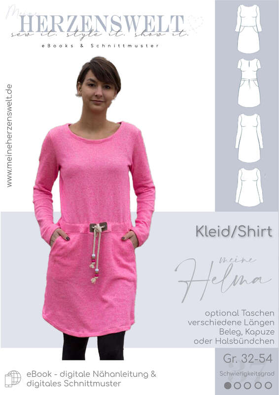 Kleid Damen – E-Book Schnittmuster Gr. 32-54 – Helma
