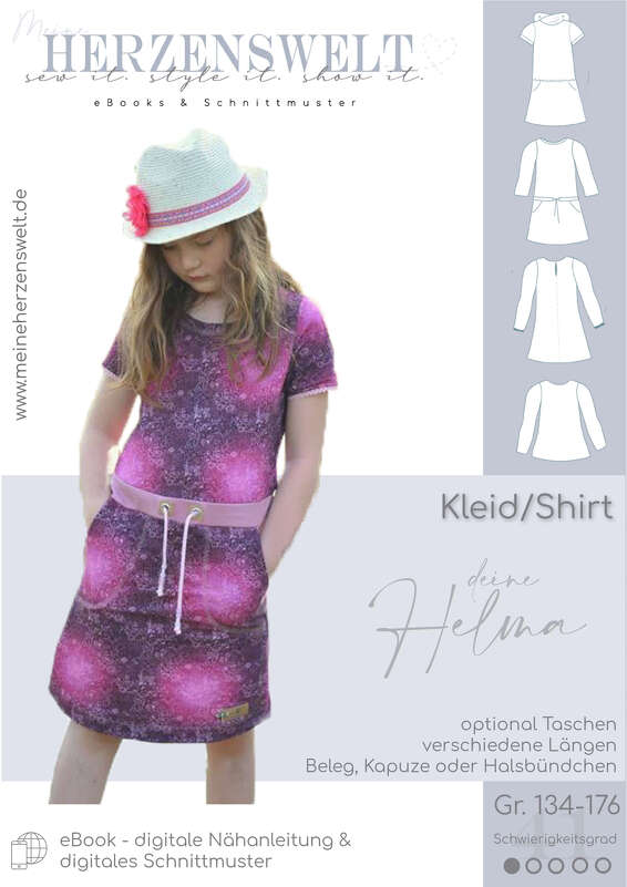 Kleid Mädchen – E-Book Schnittmuster Gr. 134-176 – Helma Teens