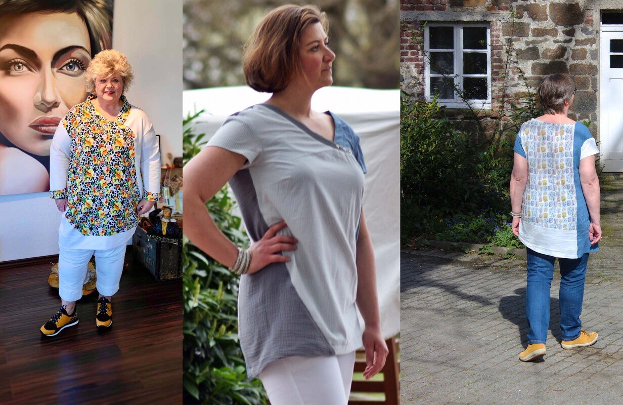 Asymmetrische Tunika Male Curvy von 38 - 54