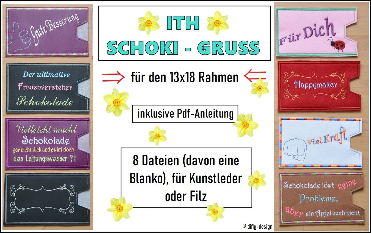 ITH Stickdatei Schoki-Gruss für den 13x18 Rahmen - Bild 5