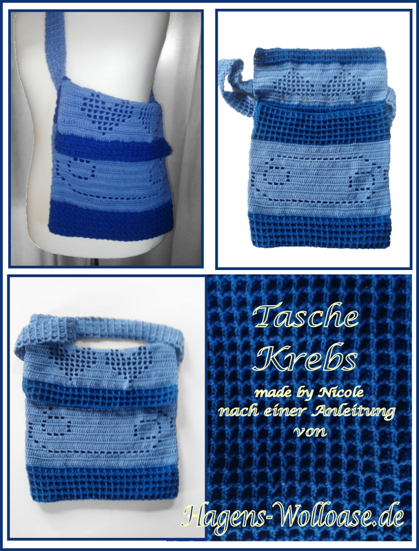 Häkelanleitung Tasche Sternzeichen "Krebs"