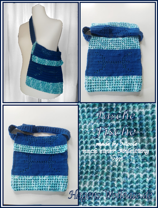 Häkelanleitung Tasche Sternzeichen "Fische"