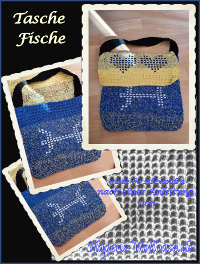 Häkelanleitung Tasche Sternzeichen "Fische"