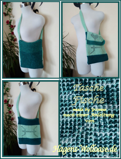 Häkelanleitung Tasche Sternzeichen "Fische"