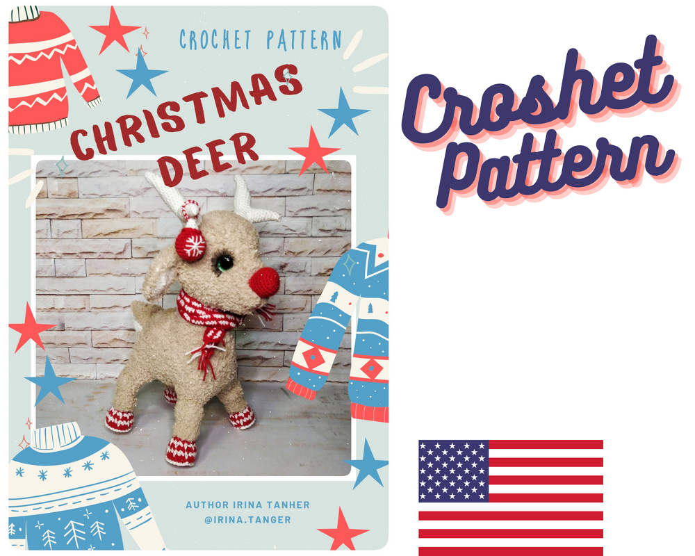 Cristmas Deer Crochet Pattern. Deer Crochet Pattern
