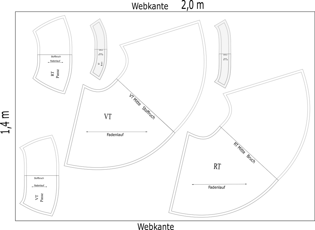 Fließender Rock mit Passe Schnittmuster und Nähanleitung
