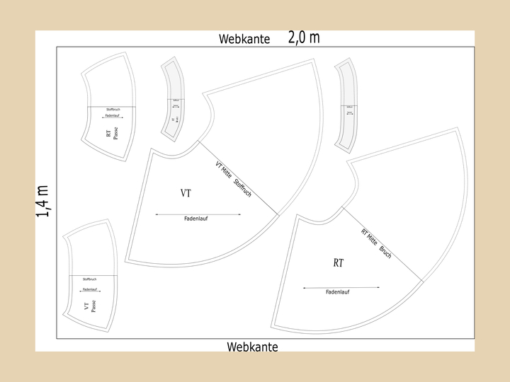 Fließender Rock mit Passe Schnittmuster und Nähanleitung