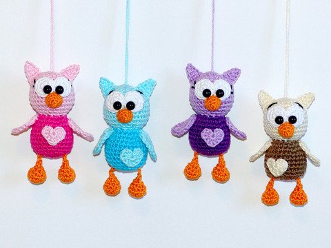 Häkelanleitung Schlüsselanhänger Eule