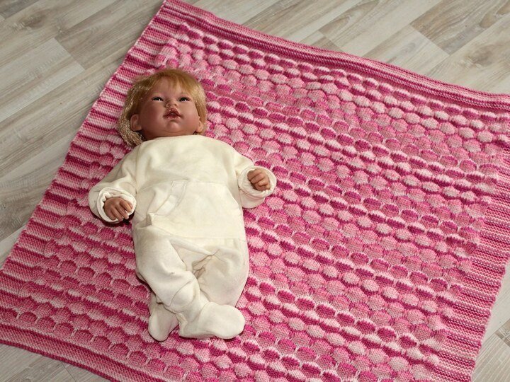 Strickanleitung Babydecke, Wagendecke, Krabbeldecke, ca. 75 x 75 cm  #298