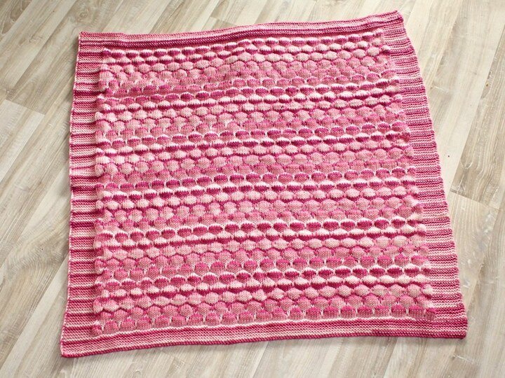 Strickanleitung Babydecke, Wagendecke, Krabbeldecke, Plaid ca. 75 x 75 cm