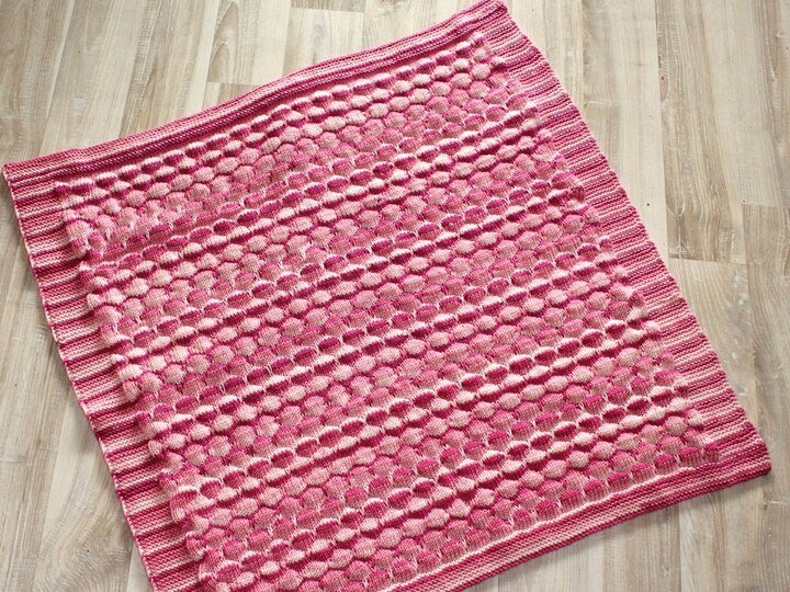 Strickanleitung Babydecke, Wagendecke, Krabbeldecke, Plaid ca. 75 x 75 cm