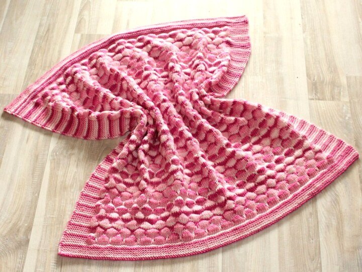 Strickanleitung Babydecke, Wagendecke, Krabbeldecke, Plaid ca. 75 x 75 cm