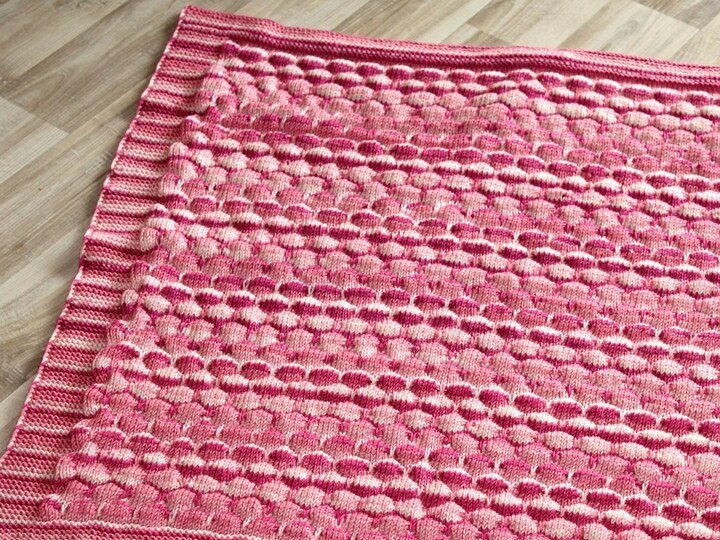 Strickanleitung Babydecke, Wagendecke, Krabbeldecke, Plaid ca. 75 x 75 cm