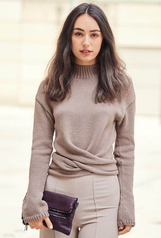 Strickanleitung: Puderfarbener Pulli mit Wickeleffekt - Bild 2