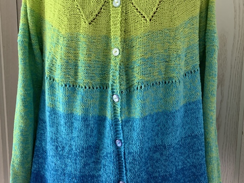 Frühlingserwachen, Damenjacke Rundpasse stricken