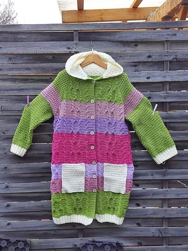 Darcy Damen Kapuzen Jacken Mantel Raglanpasse häkeln