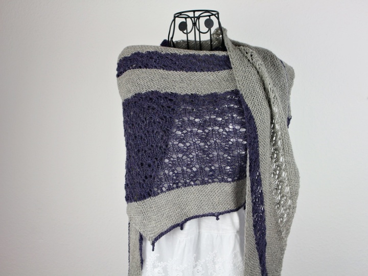 Strickanleitung asymetrisches Tuch "Space"