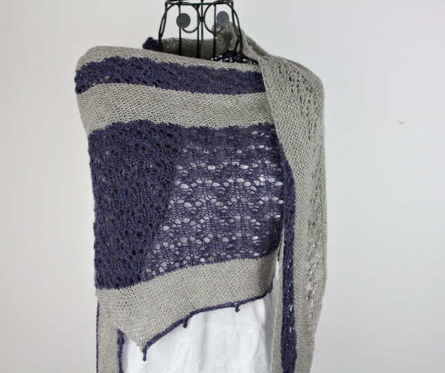 Strickanleitung asymmetrisches Dreieckstuch mit Lace – PDF