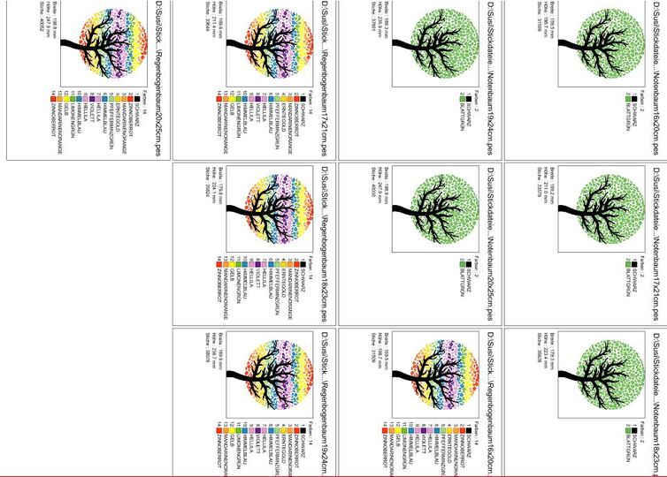 Musik Noten Baum Stickdatei