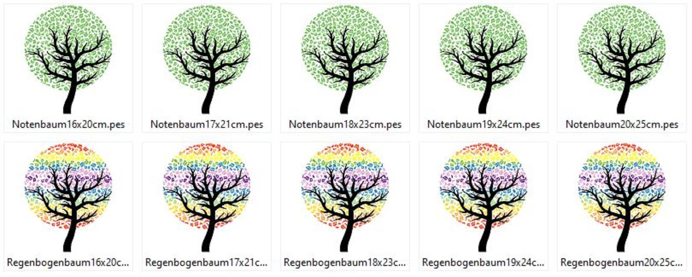 Musik Noten Baum Stickdatei
