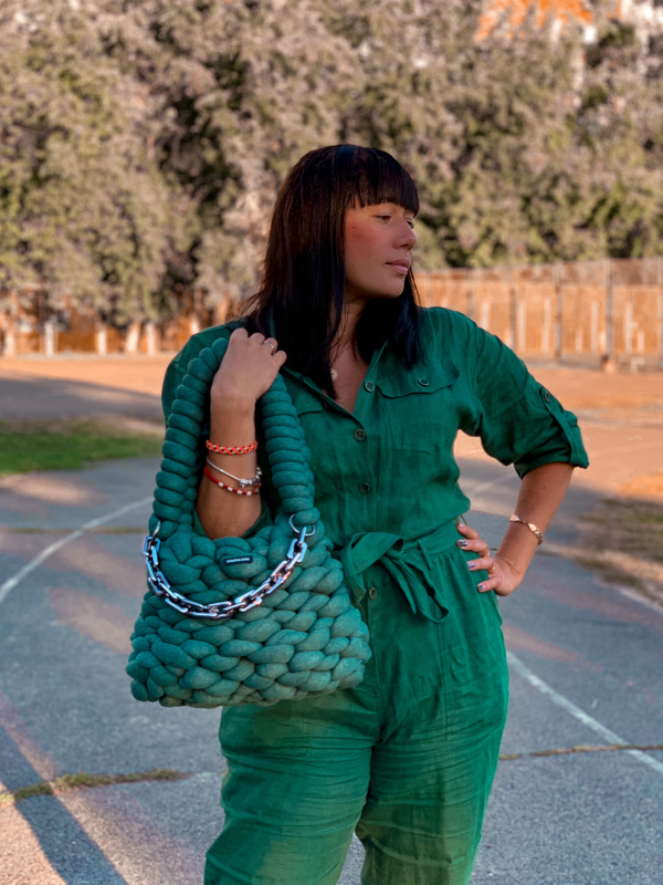 Chunky bag knit pattern PDF and video tutorial