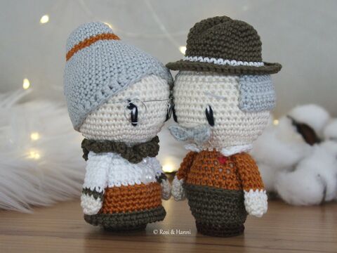 Häkelanleitung Oma & Opa - Geschenk für Großeltern - Geburt & Taufe