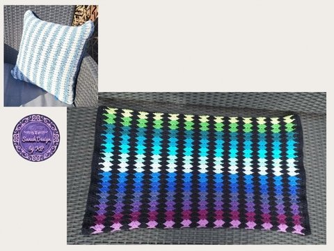 Häkelanleitung Decke Kissen Stola Schal quadratisch/rechteckig Colours III