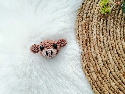 Häkelanleitung Anhänger Affe, Schlüsselanhänger, Affenkopf häkeln