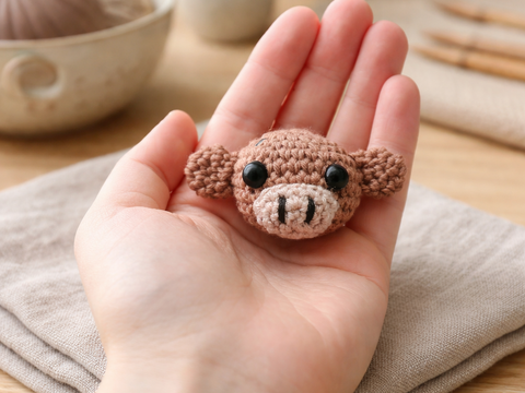 Häkelanleitung Anhänger Affe, Schlüsselanhänger, Affenkopf häkeln