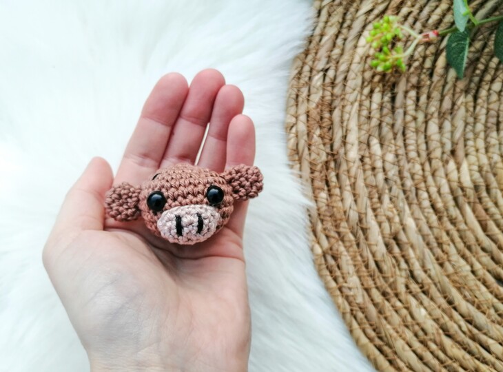 Häkelanleitung Anhänger Affe, Schlüsselanhänger, Affenkopf häkeln