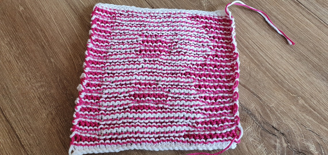 Schattenstricken, Illusionsstricken, Buchstabe "B"