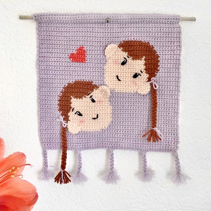 Häkelanleitung Sternzeichen Zwillinge-Wandbehang - Bild 4