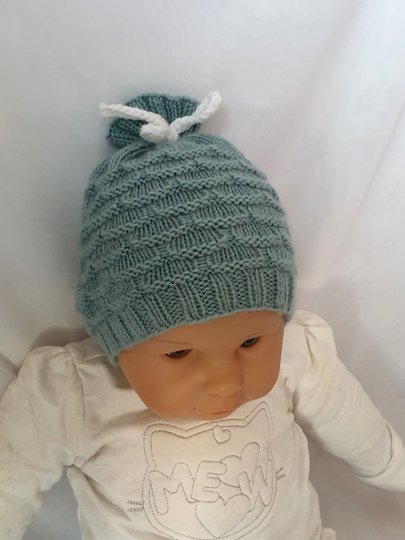 Strickanleitung Babymütze, Baby-Mütze ca. 5 - 12 Monate, Bogenmuster #299