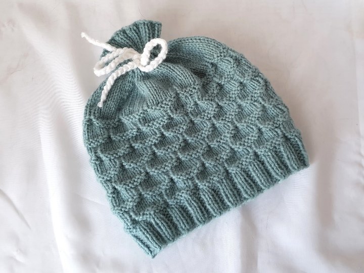 Strickanleitung Babymütze, Baby-Mütze ca. 5 - 12 Monate, Bogenmuster #299