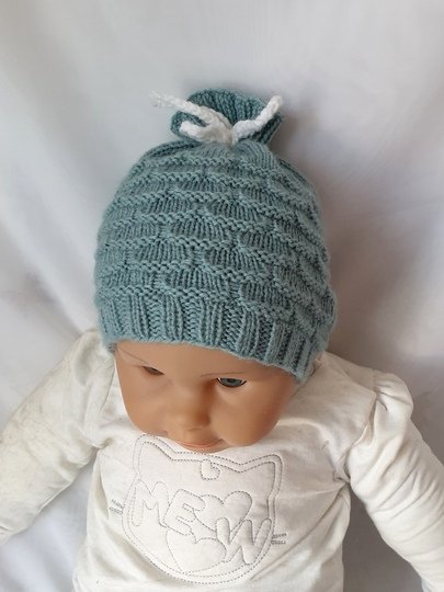 Strickanleitung Babymütze, Baby-Mütze ca. 5 - 12 Monate, Bogenmuster #299