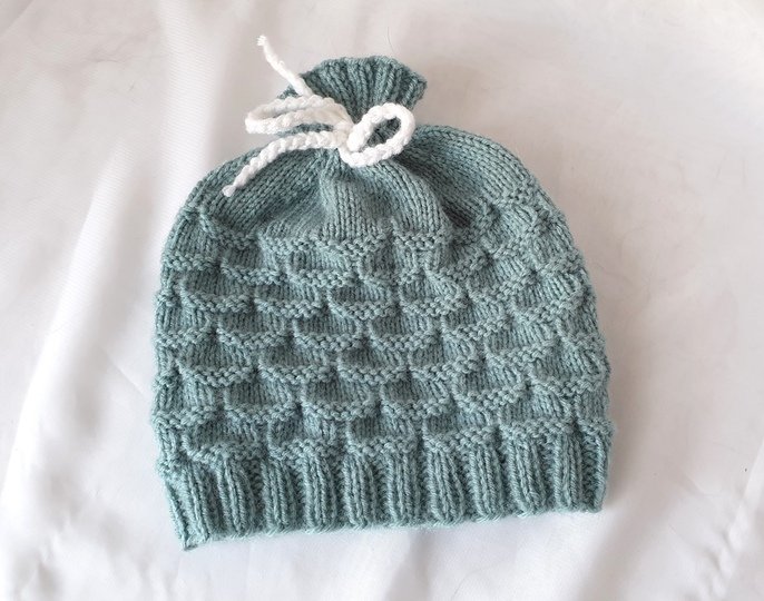 Strickanleitung Babymütze, Baby-Mütze ca. 5 - 12 Monate, Bogenmuster #299