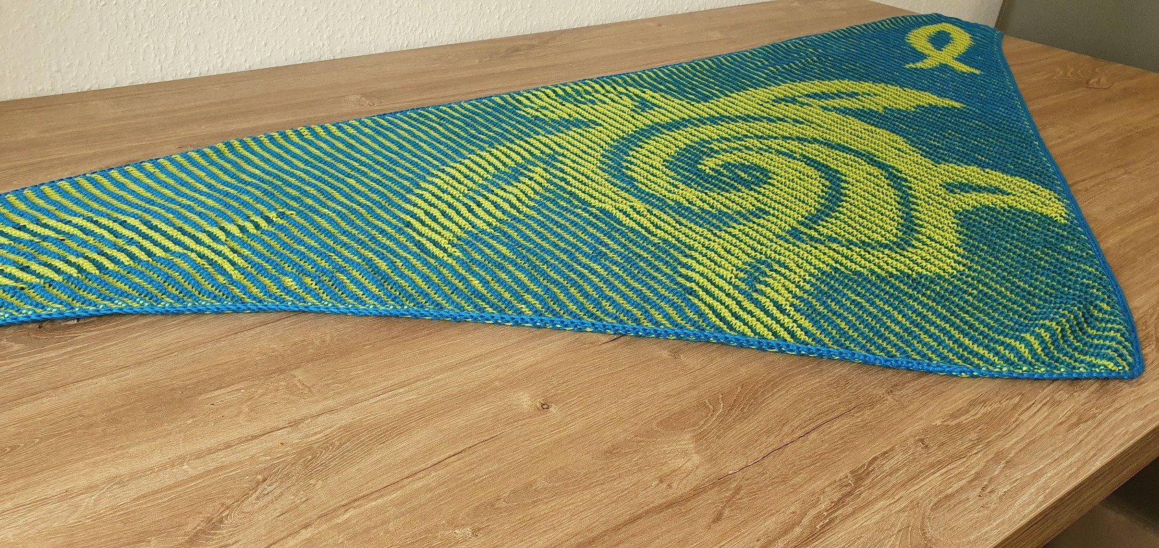 Schildkröte, Schattenstricken, Illusionsstricken, Motivtuch - Bild 2