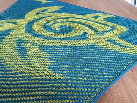 Turtle, Shadow Knitting, Illusion Knitting, Motif Shawl