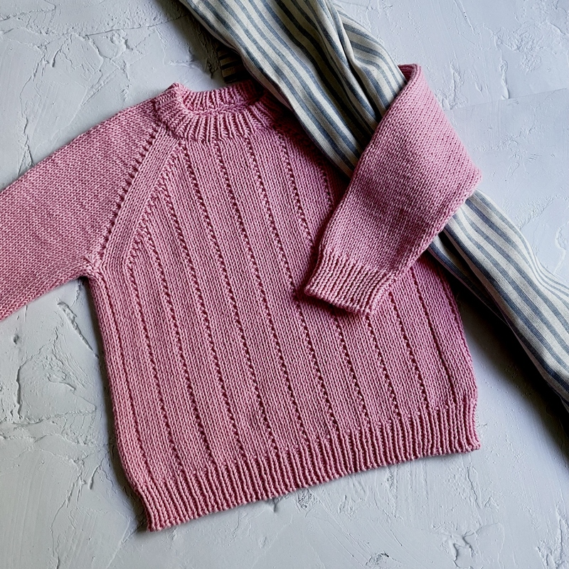 Strickanleitung Kinderpullover AMELIE Größe 104 – 134