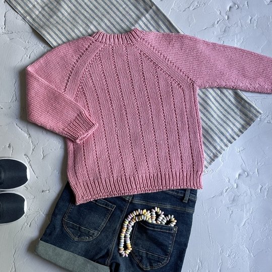 Strickanleitung Kinderpullover AMELIE Größe 104 – 134