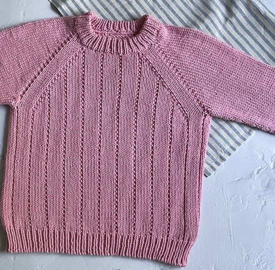 Strickanleitung Kinderpullover AMELIE Größe 104 – 134