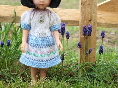 Strickanleitung für Norweger Puppenkleid