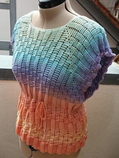 Häkelanleitung - oversize Slipover - Tunika - Blouson - "Square Dancer"