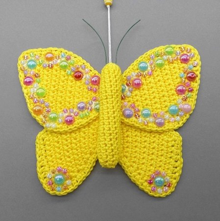 Großer Schmetterling Dekohänger - einfach & vielseitig aus Wollresten